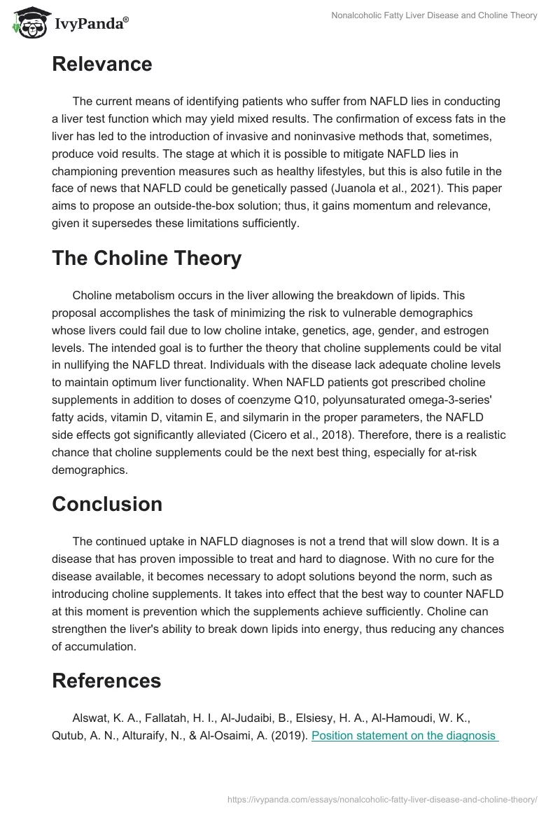 Nonalcoholic Fatty Liver Disease and Choline Theory. Page 2