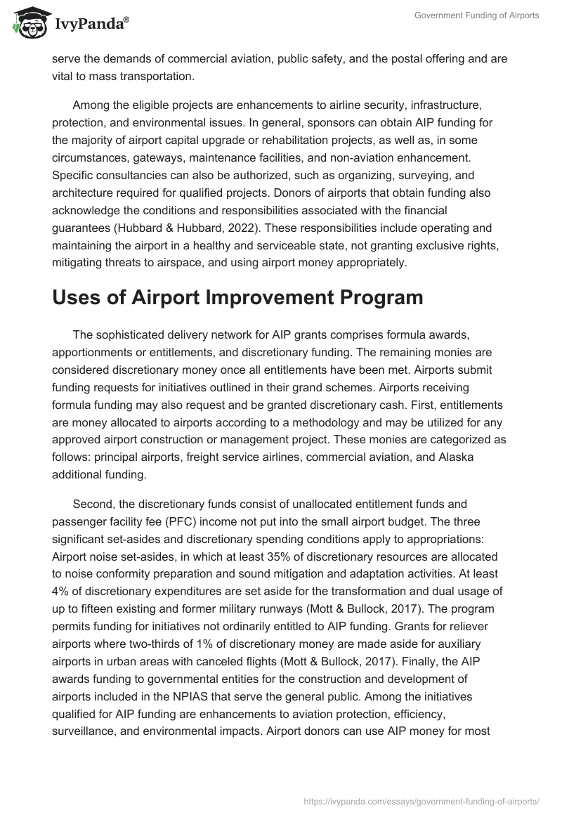 Government Funding of Airports. Page 3