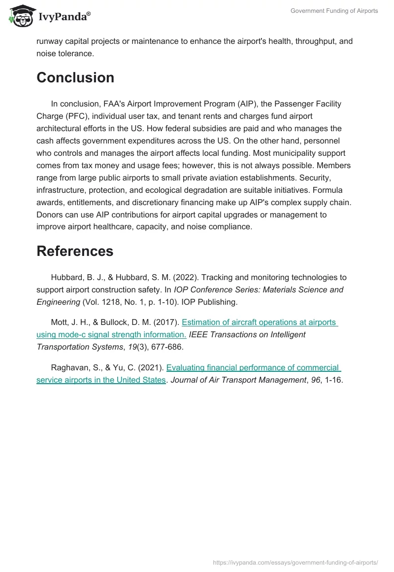 Government Funding of Airports. Page 4
