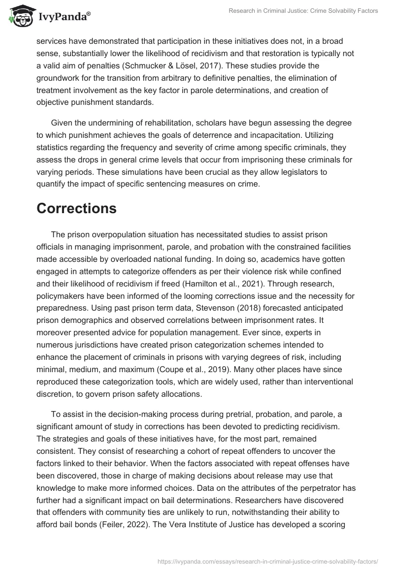 Research in Criminal Justice: Crime Solvability Factors. Page 3
