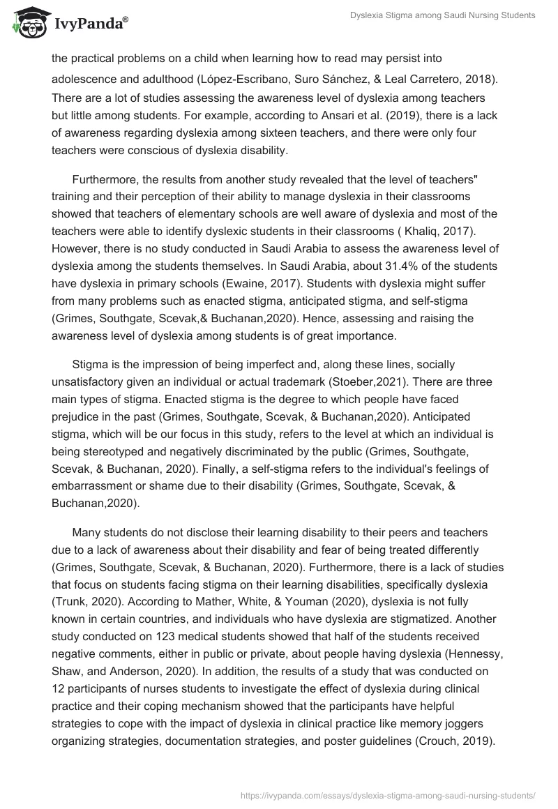 Dyslexia Stigma among Saudi Nursing Students. Page 2