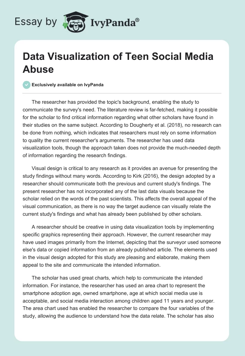 Data Visualization of Teen Social Media Abuse. Page 1