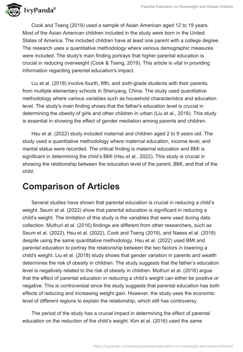 Parental Education on Overweight and Obese Children. Page 3