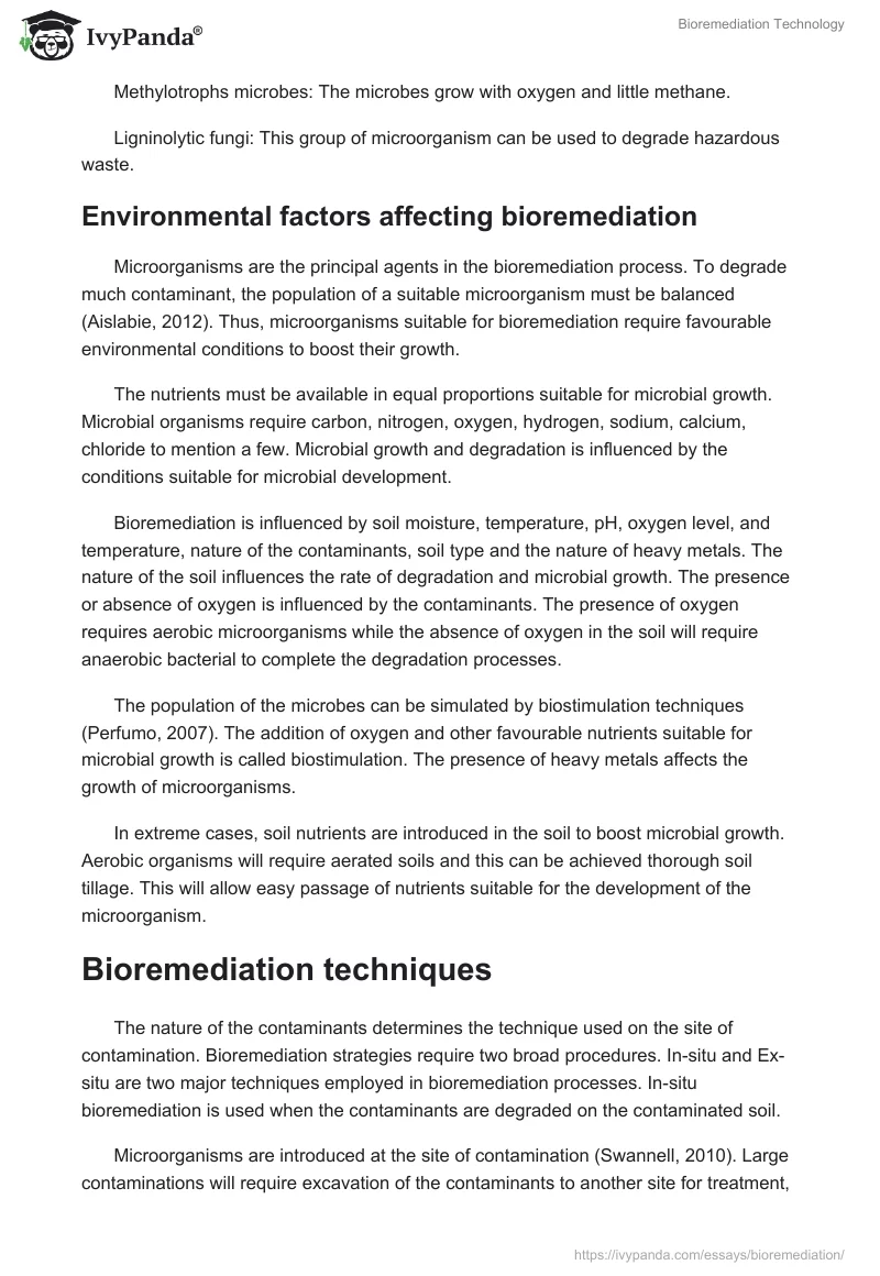Bioremediation Technology. Page 3