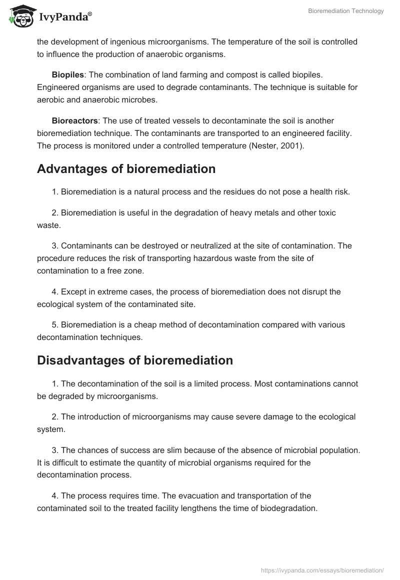 Bioremediation Technology. Page 5