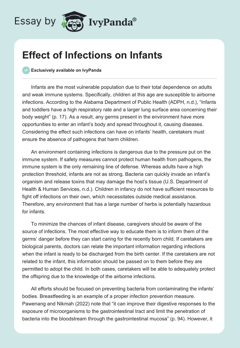 Effect of Infections on Infants. Page 1