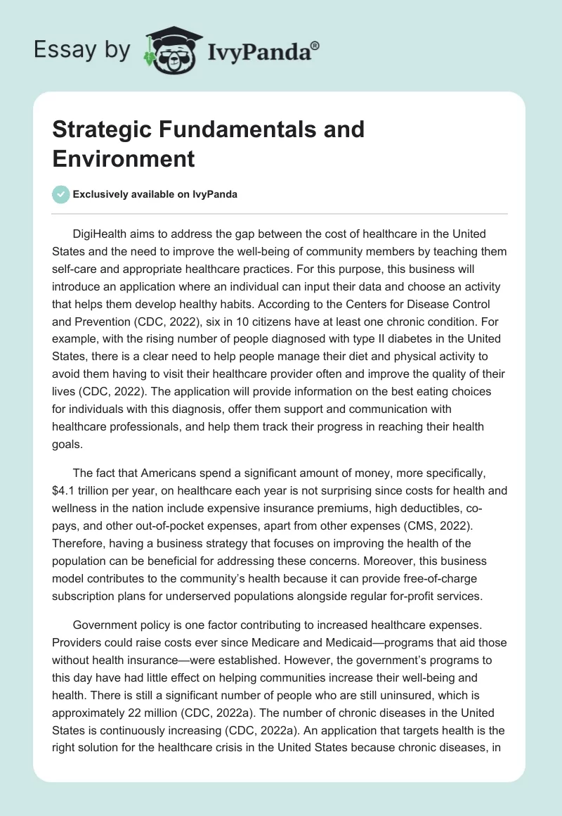 Strategic Fundamentals and Environment. Page 1
