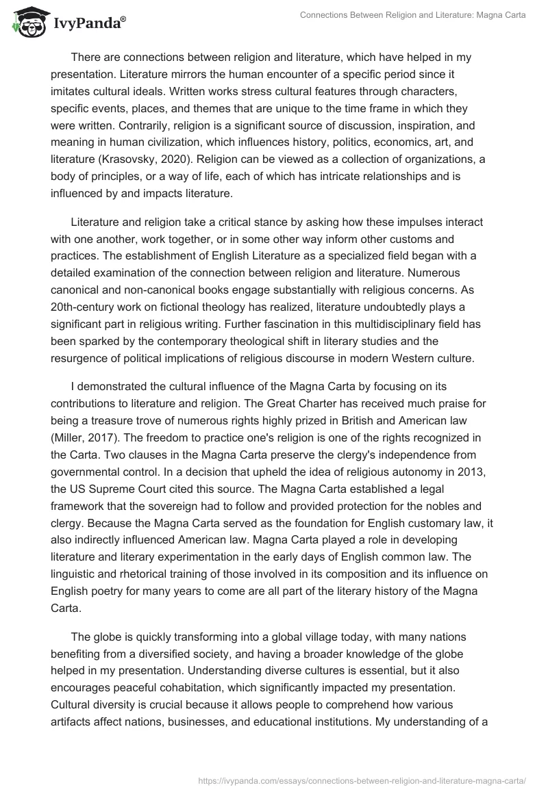 Connections Between Religion and Literature: Magna Carta. Page 2