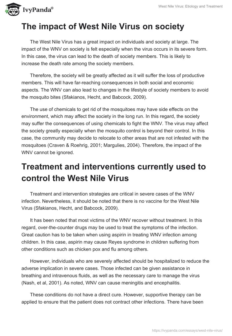 West Nile Virus: Etiology and Treatment. Page 3