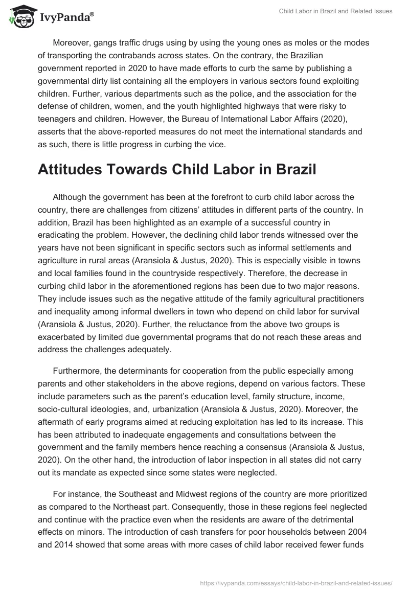 Child Labor in Brazil and Related Issues. Page 3