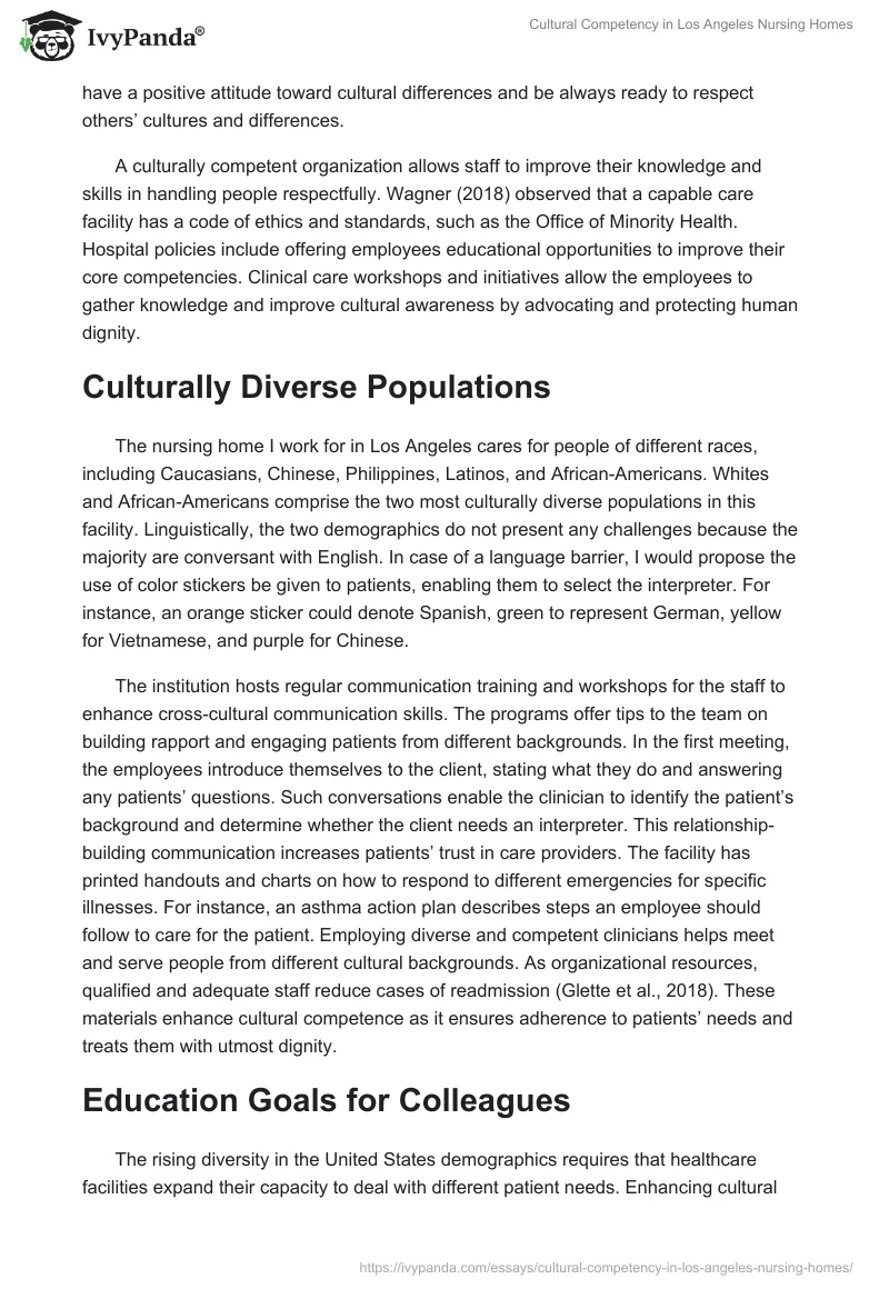 Cultural Competency in Los Angeles Nursing Homes. Page 2
