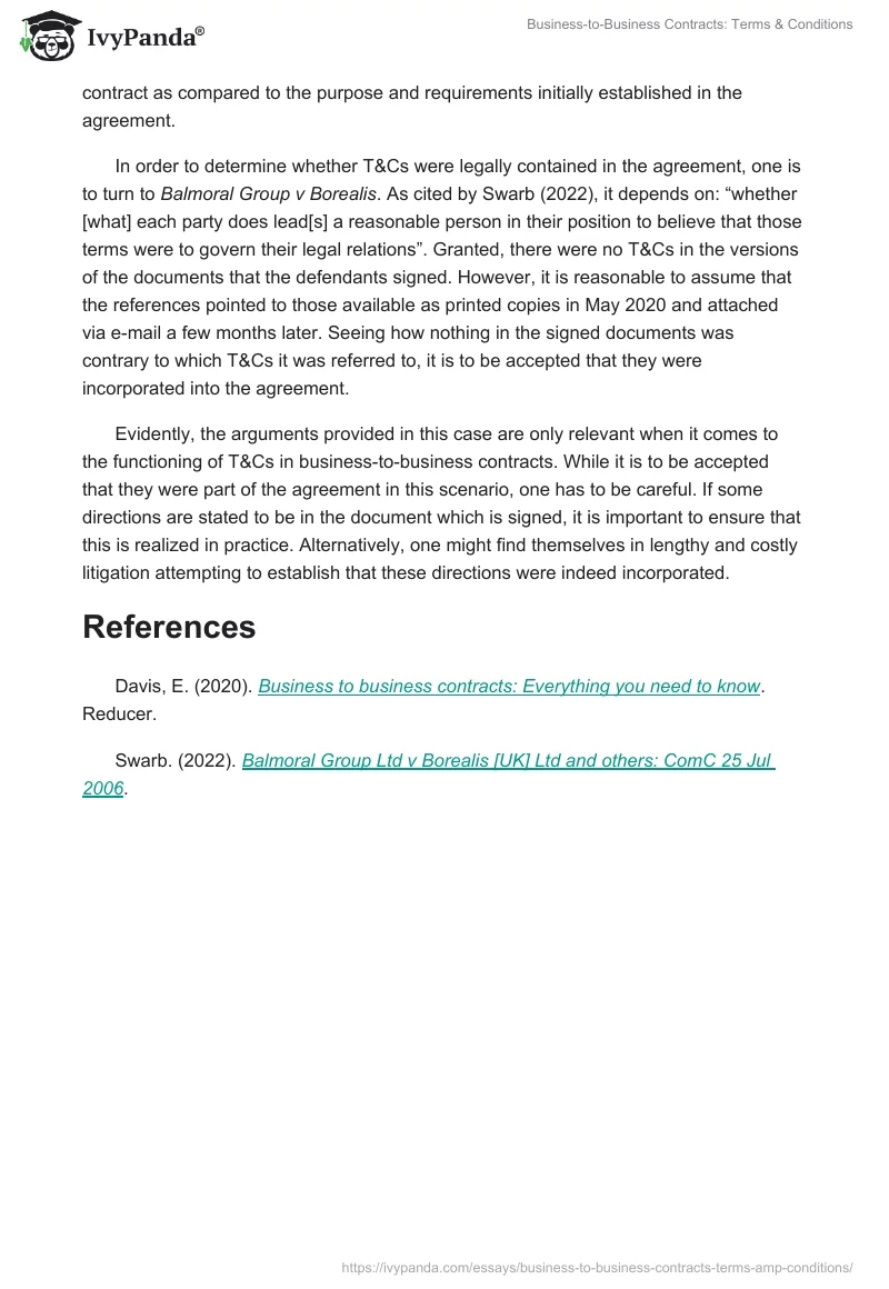 Business-to-Business Contracts: Terms & Conditions. Page 2