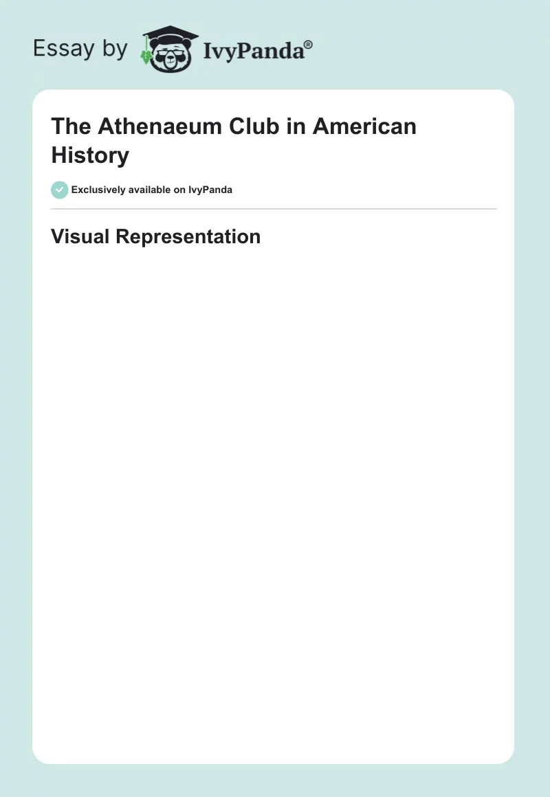The Athenaeum Club in American History. Page 1
