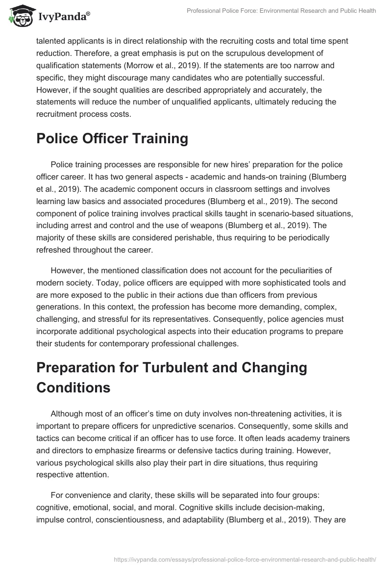 Professional Police Force: Environmental Research and Public Health. Page 2