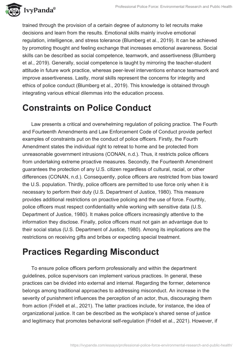 Professional Police Force: Environmental Research and Public Health. Page 3