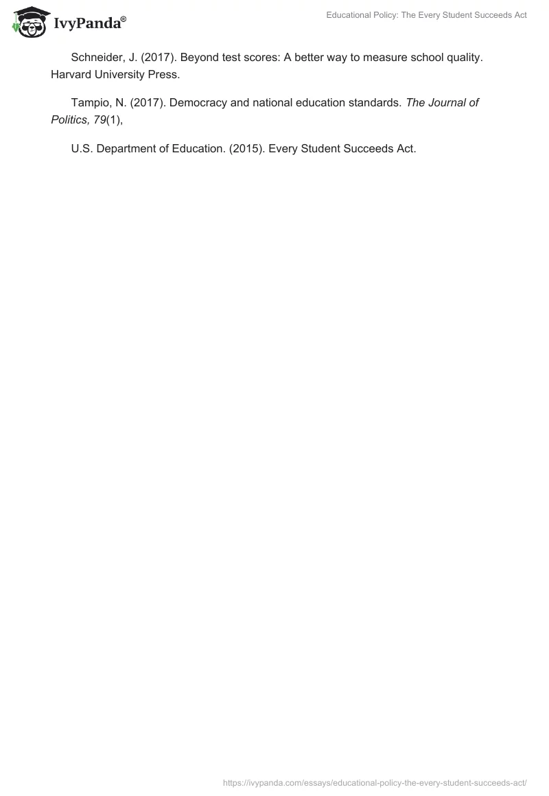 Educational Policy: The Every Student Succeeds Act. Page 3