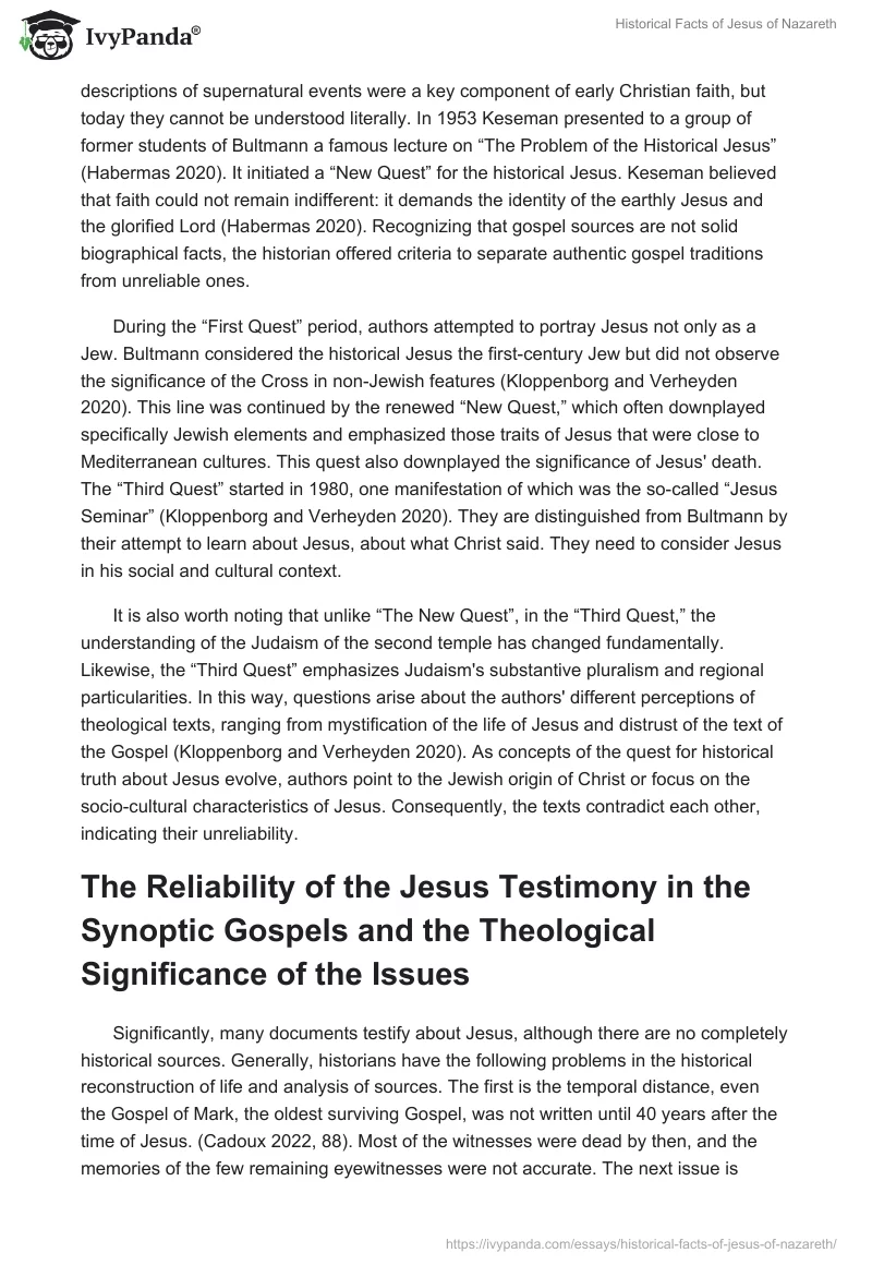 Historical Facts of Jesus of Nazareth. Page 2