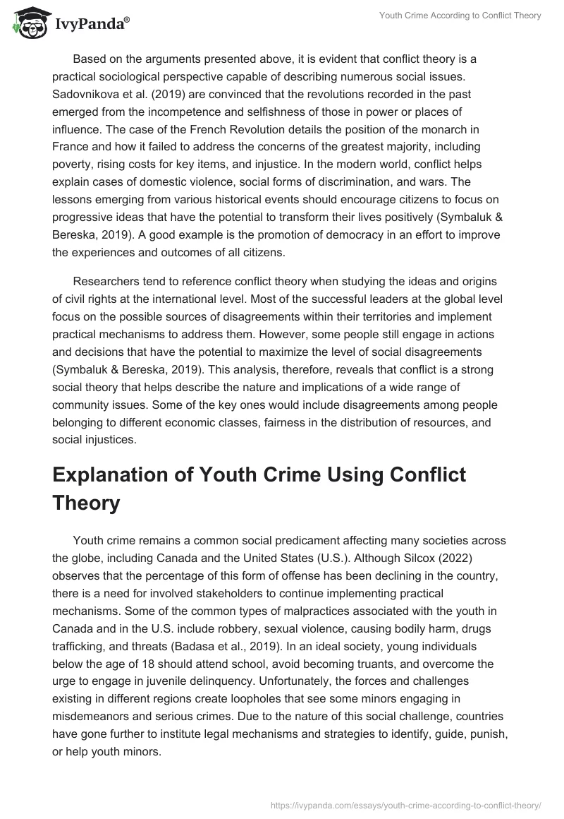 Youth Crime According to Conflict Theory. Page 3
