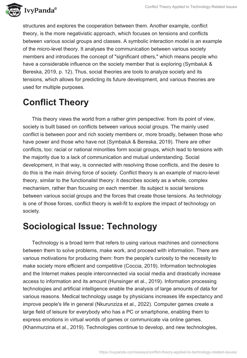 Conflict Theory Applied to Technology-Related Issues. Page 2