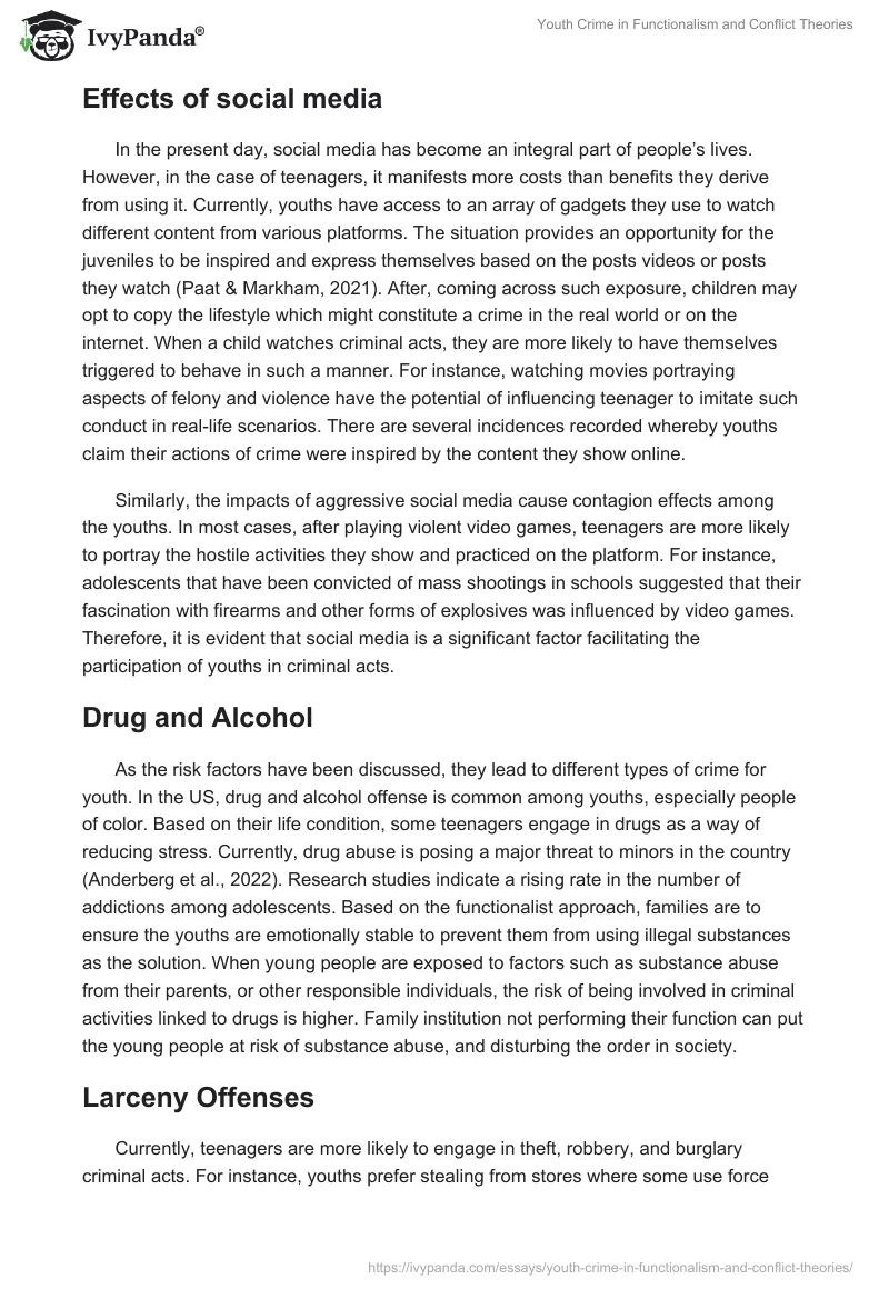 Youth Crime in Functionalism and Conflict Theories. Page 3