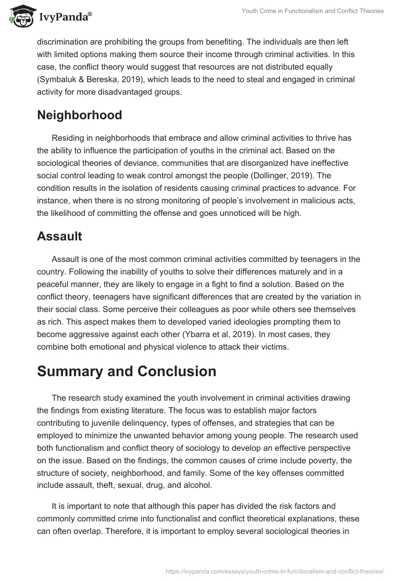 Youth Crime in Functionalism and Conflict Theories. Page 5