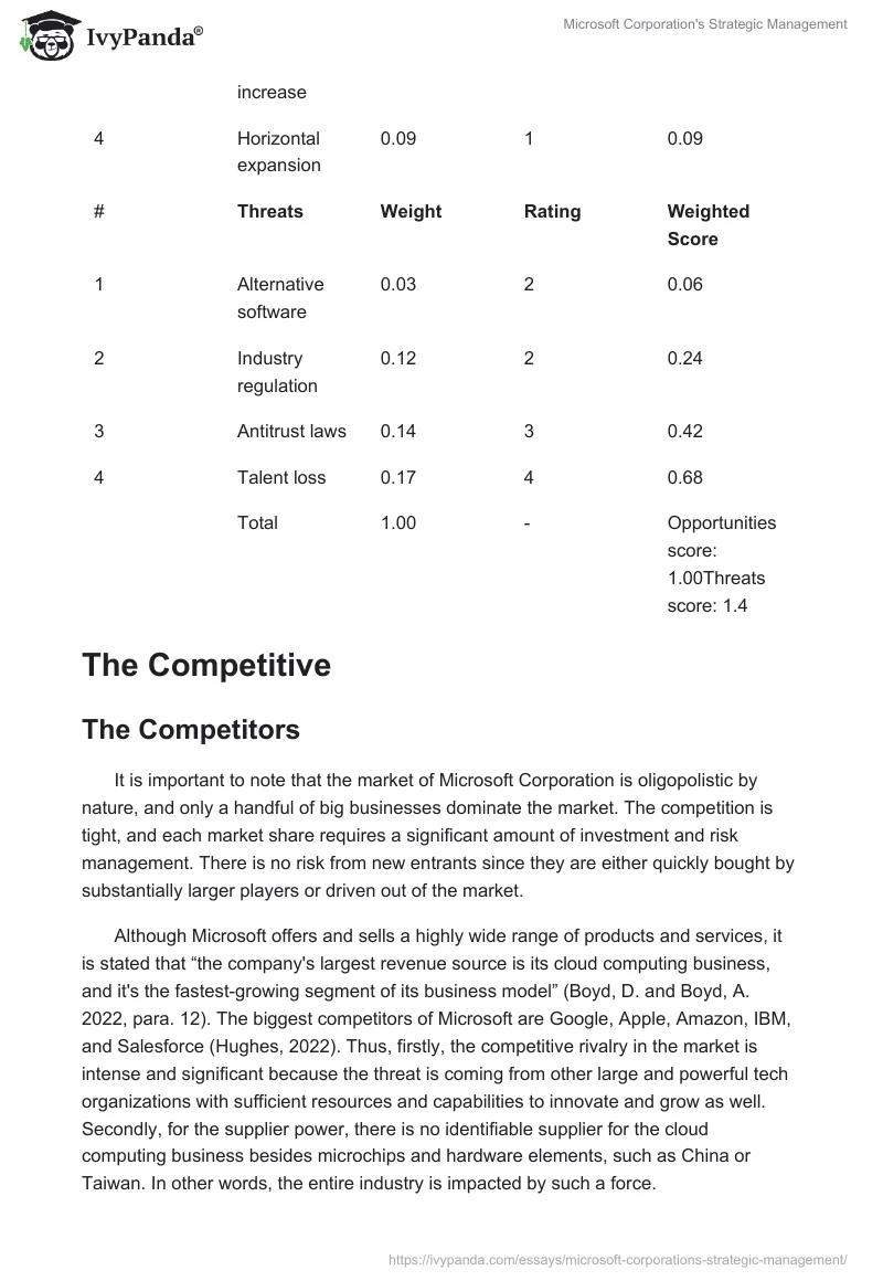Microsoft Corporation's Strategic Management. Page 3
