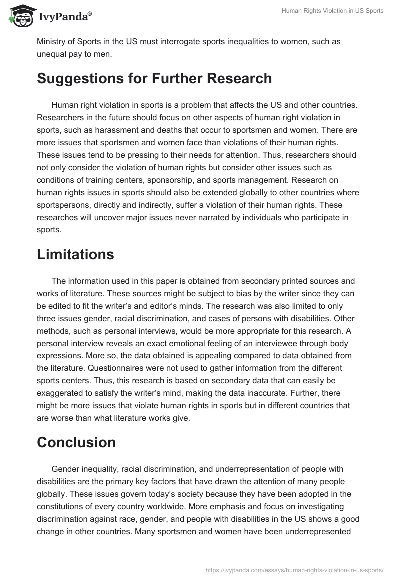 Human Rights Violation in US Sports. Page 4