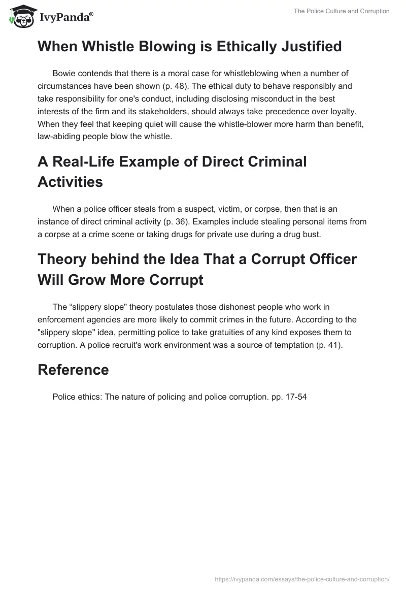 The Police Culture and Corruption. Page 2