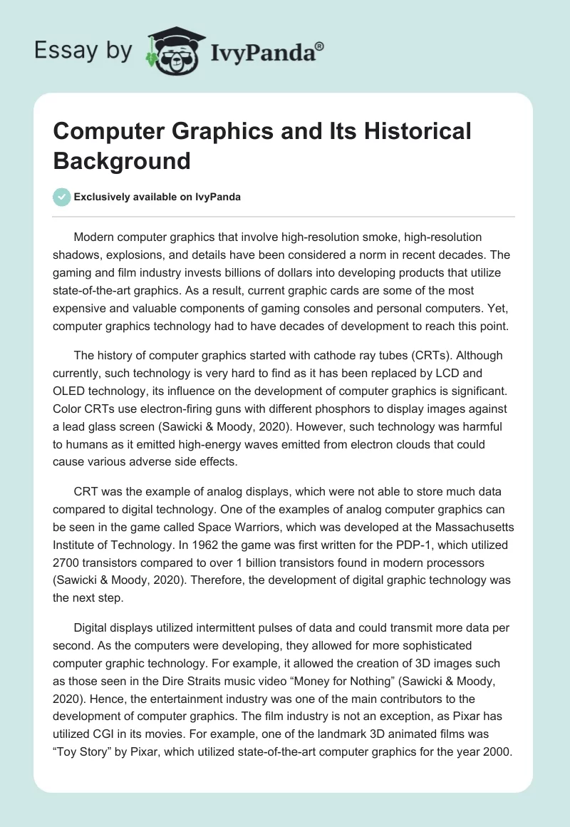Computer Graphics and Its Historical Background. Page 1