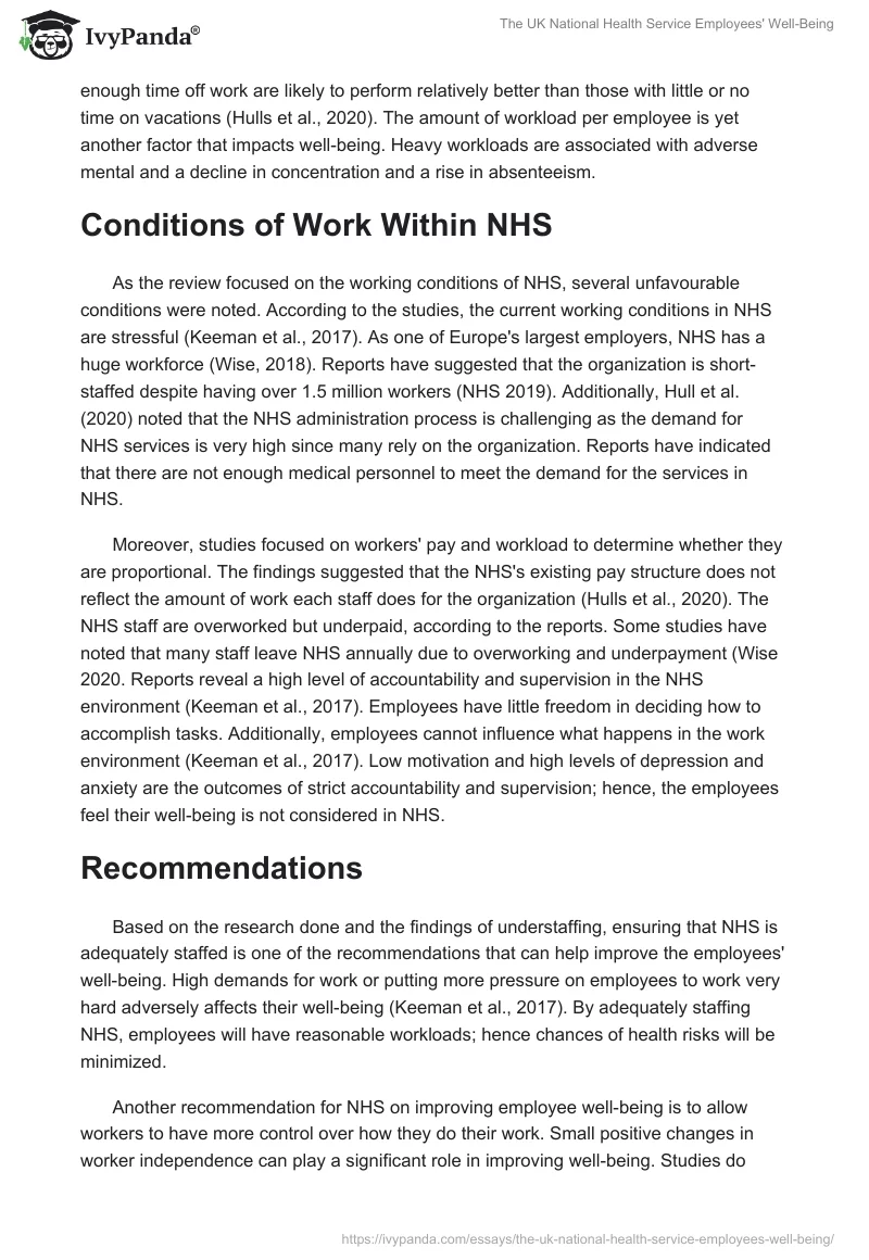The UK National Health Service Employees' Well-Being. Page 2
