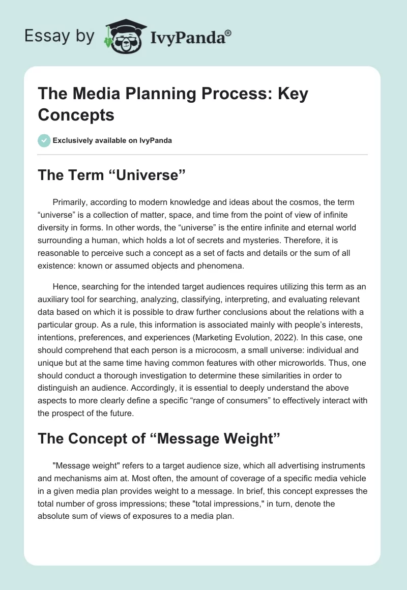 The Media Planning Process: Key Concepts. Page 1