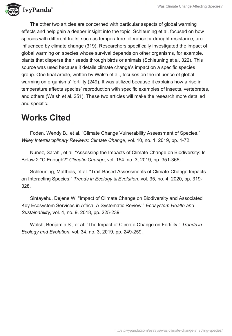 Was Climate Change Affecting Species?. Page 3