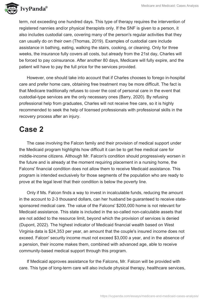 Medicare and Medicaid: Cases Analysis. Page 2