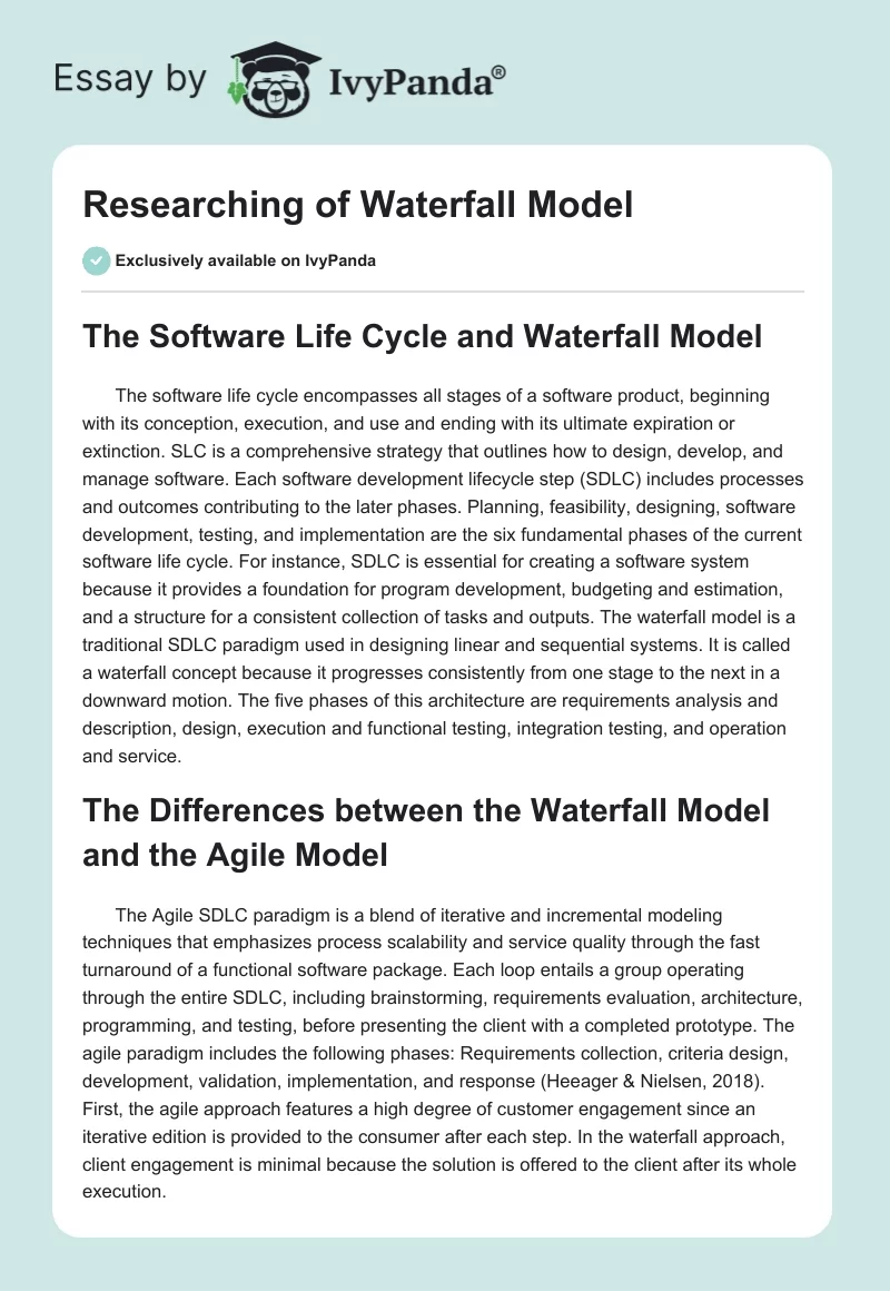 Researching of Waterfall Model. Page 1