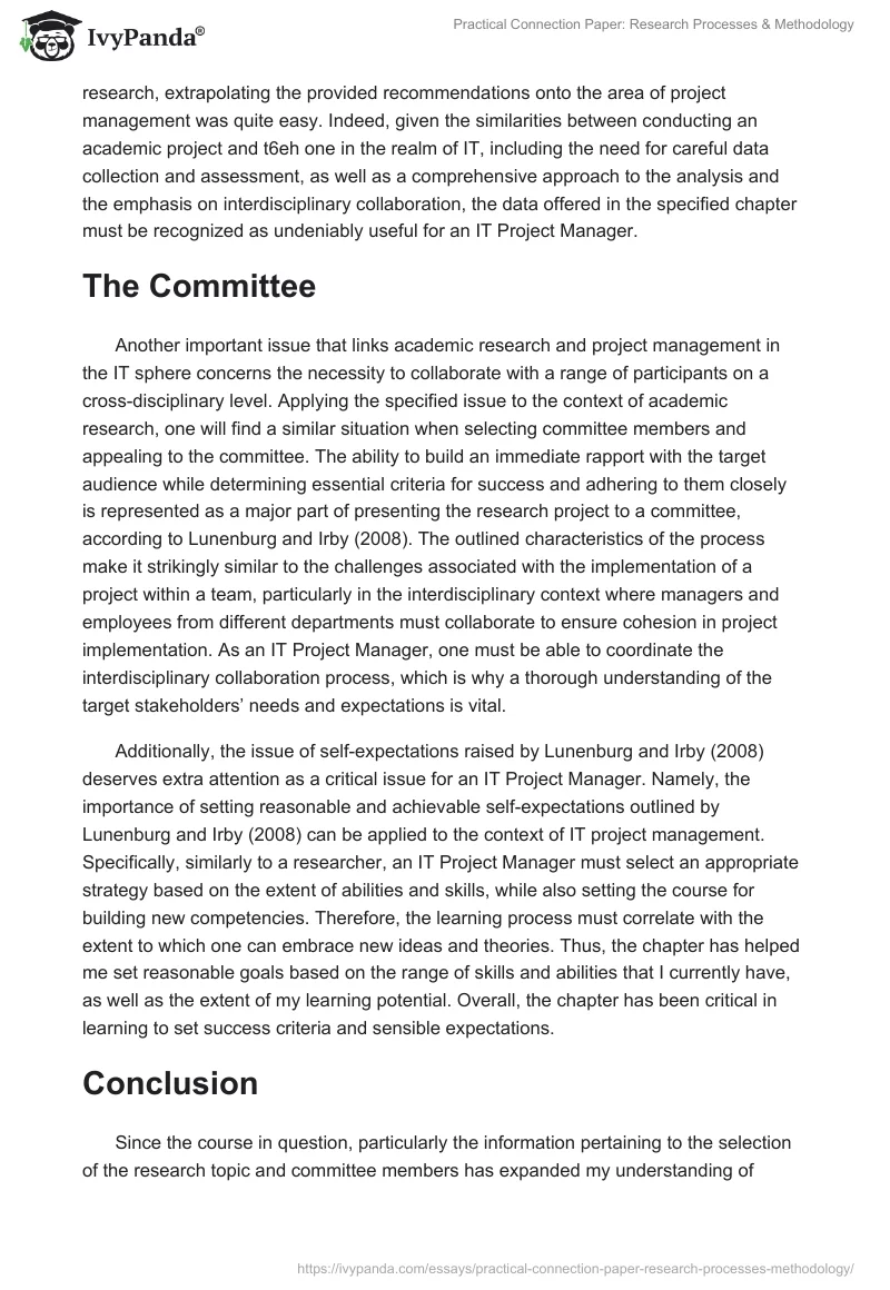 Practical Connection Paper: Research Processes & Methodology. Page 2