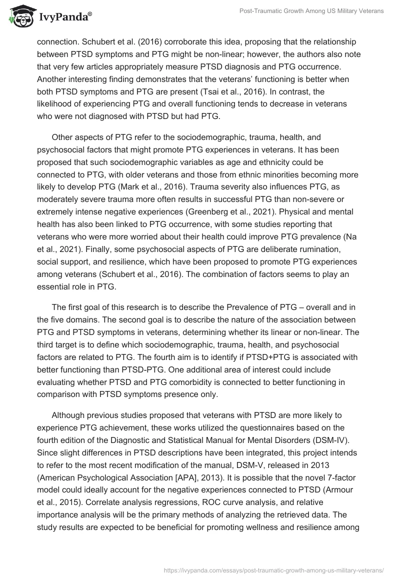 Post-Traumatic Growth Among US Military Veterans. Page 2
