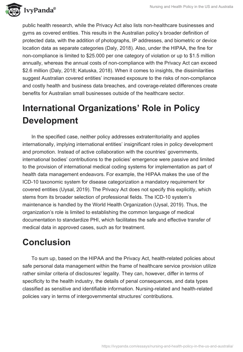 Nursing and Health Policy in the US and Australia. Page 3