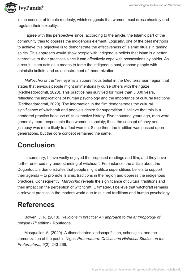 Anthropological Reflection on Witchcraft. Page 2