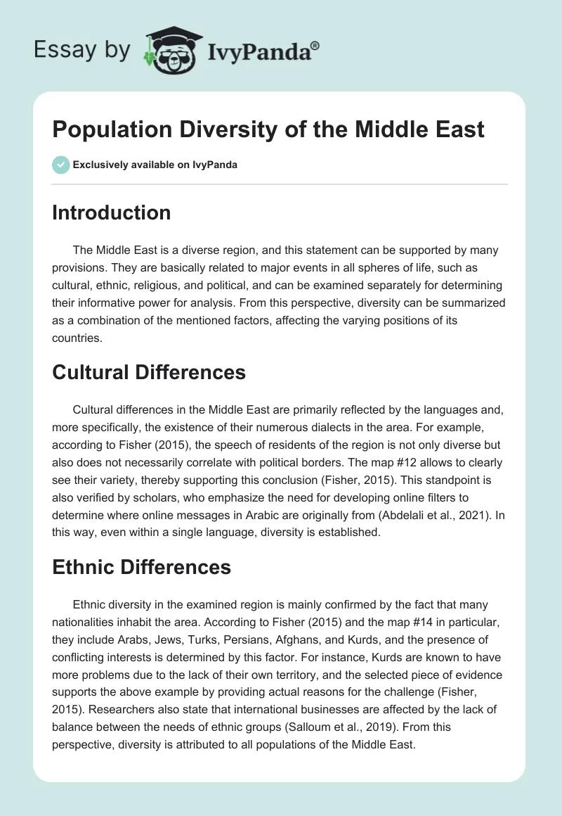 Population Diversity of the Middle East. Page 1