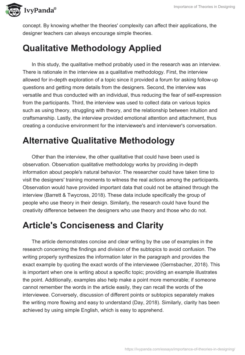 Importance of Theories in Designing. Page 2