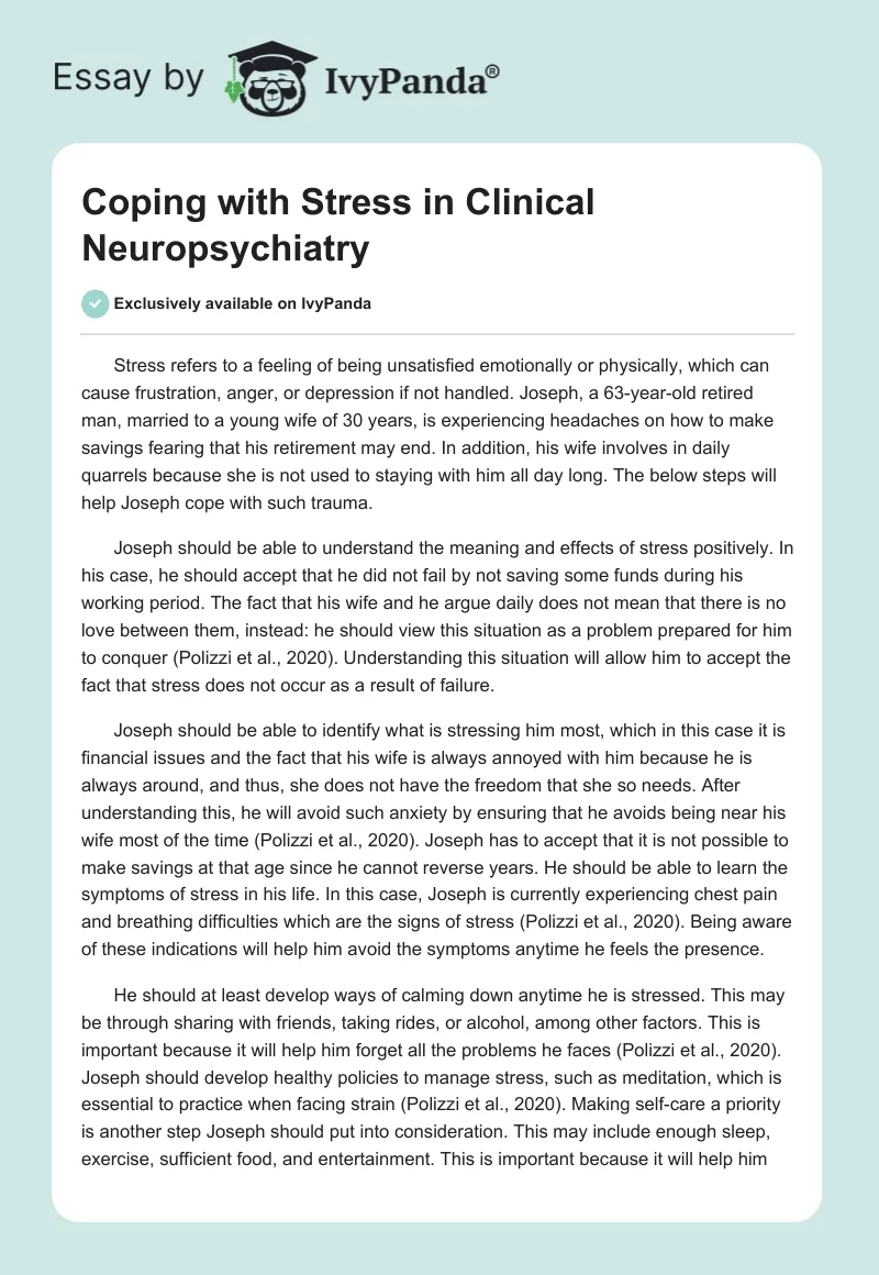 Coping with Stress in Clinical Neuropsychiatry. Page 1