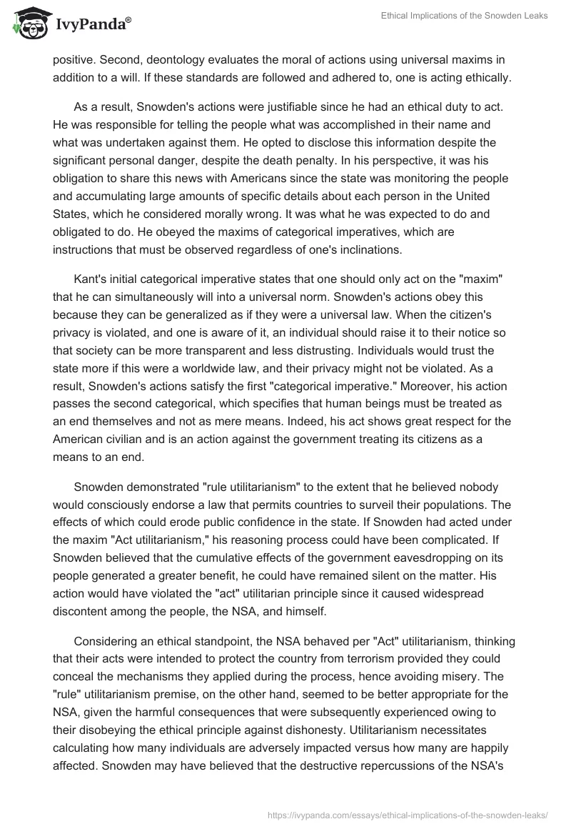 Ethical Implications of the Snowden Leaks. Page 3