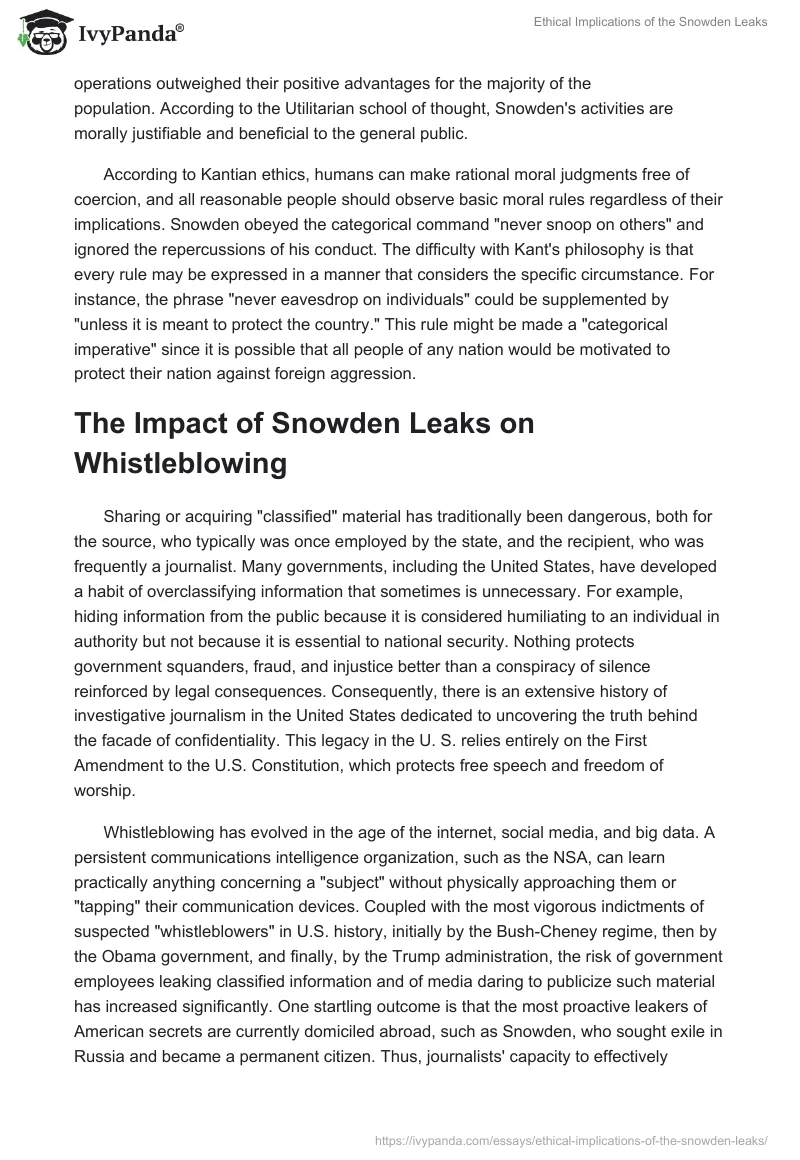Ethical Implications of the Snowden Leaks. Page 4