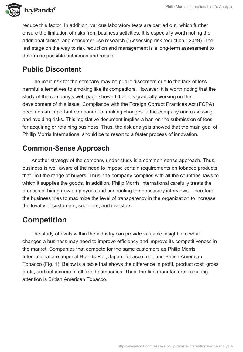 Philip Morris International Inc.'s Analysis. Page 3