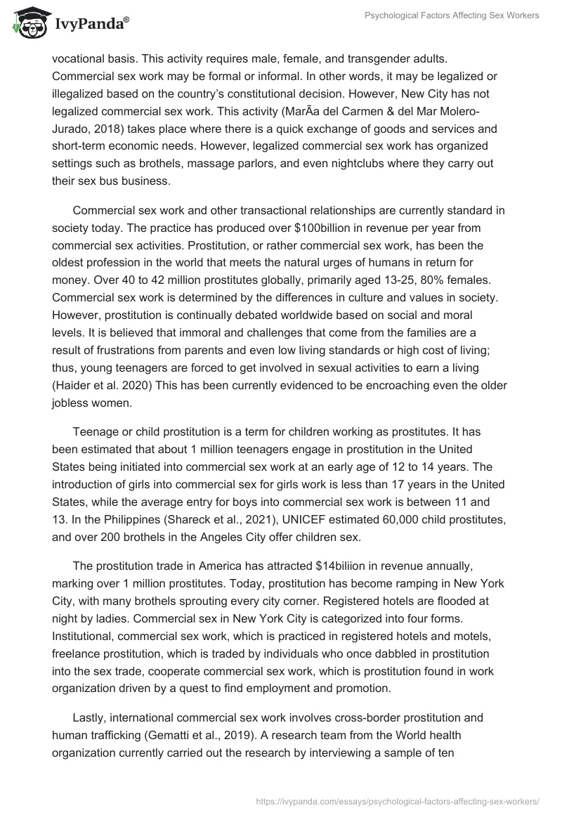 Psychological Factors Affecting Sex Workers. Page 2