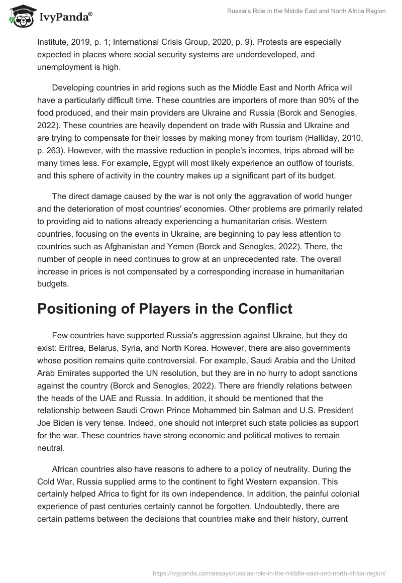 Russia’s Role in the Middle East and North Africa Region. Page 2