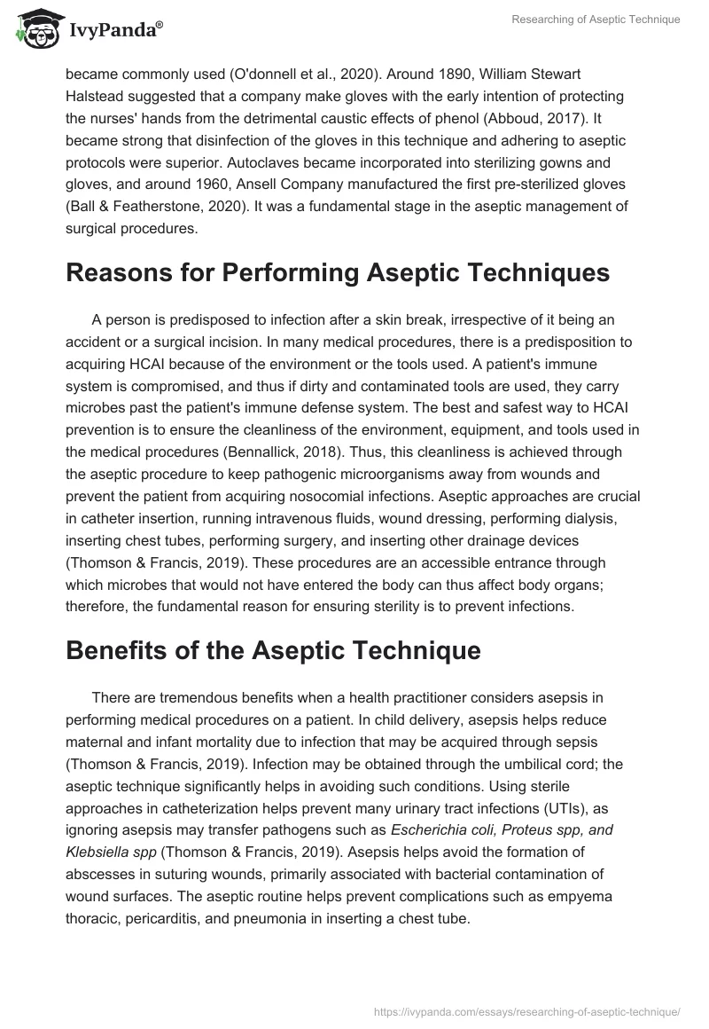 Researching of Aseptic Technique. Page 2