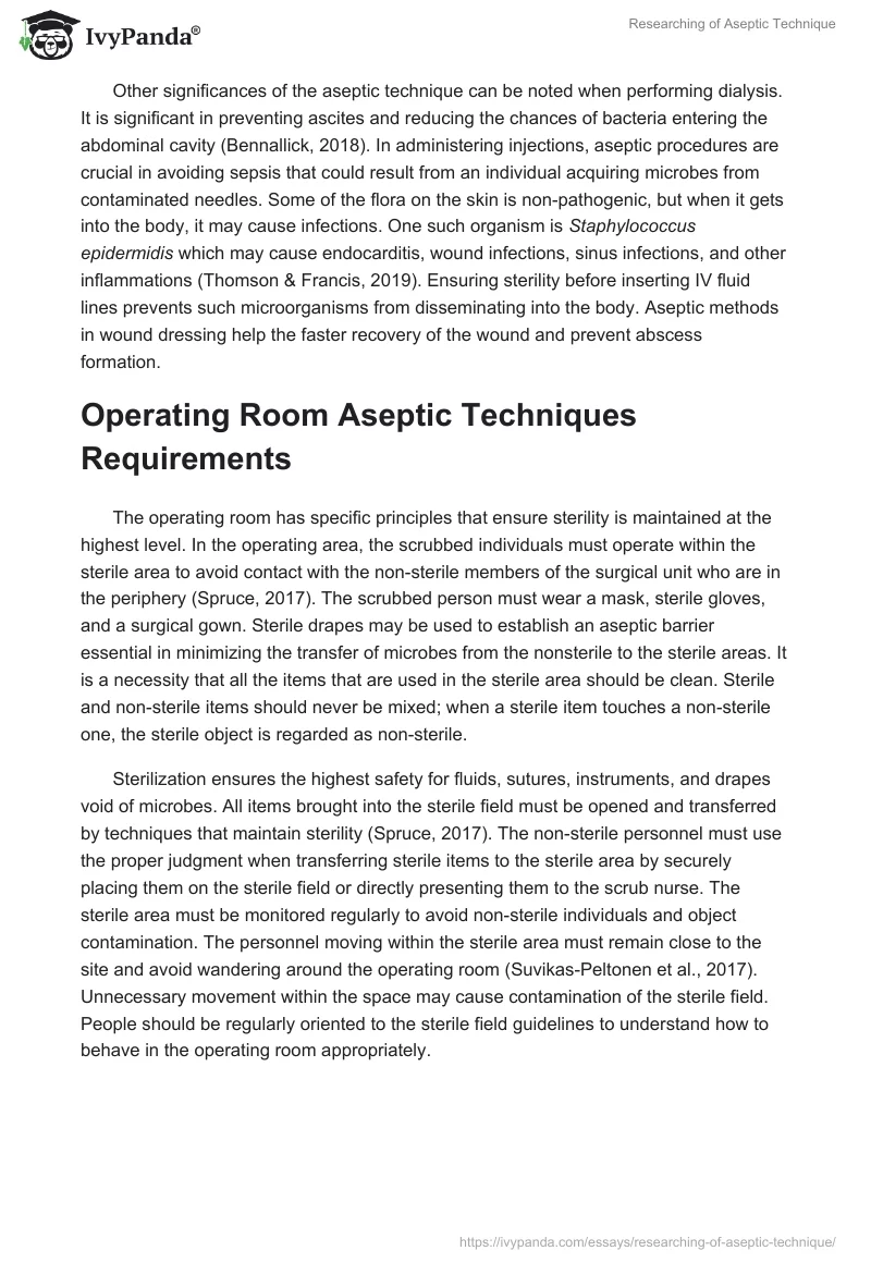 Researching of Aseptic Technique. Page 3