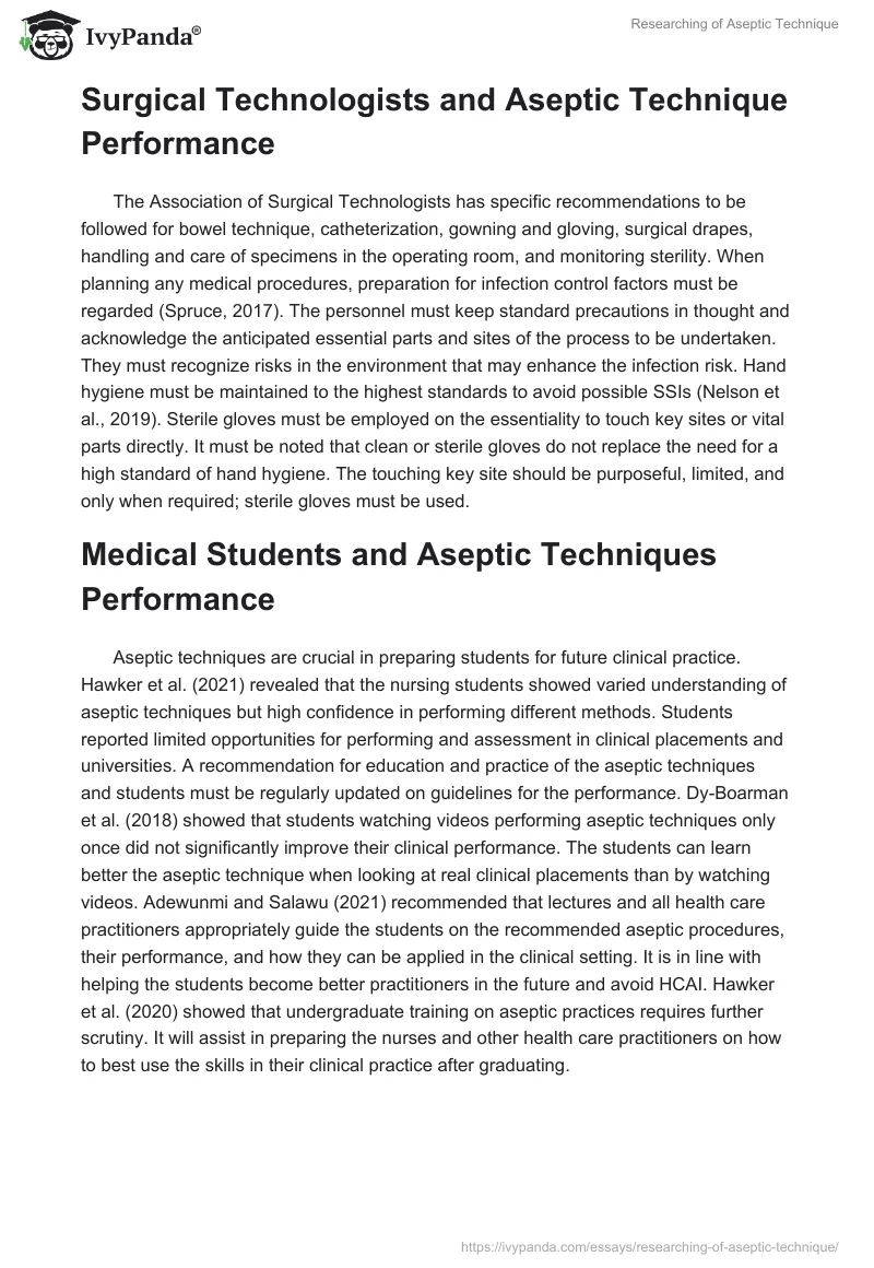 Researching of Aseptic Technique. Page 4