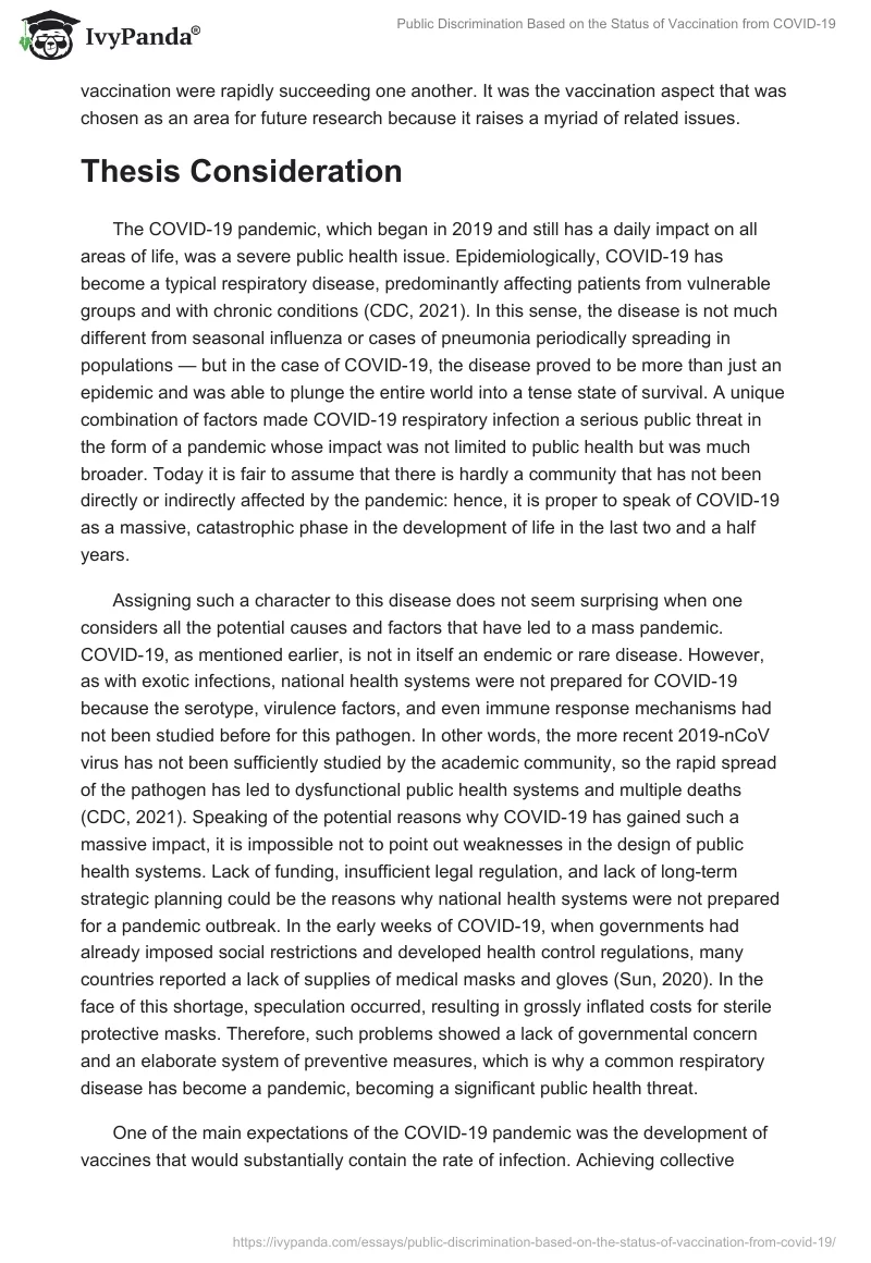 Public Discrimination Based on the Status of Vaccination from COVID-19. Page 2